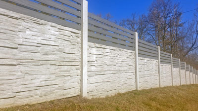 Betonový plot - přírodní šedá